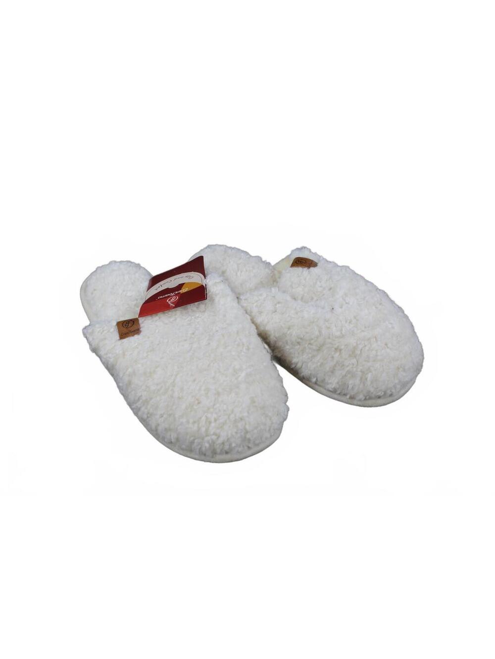 EverFoams White Sherpa Slide Slippers Cozy Chic Size 9-10